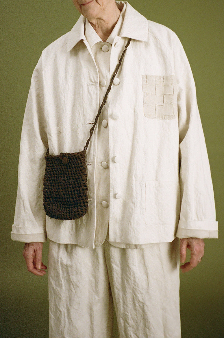 ryan jacket - white cotton metal fiber