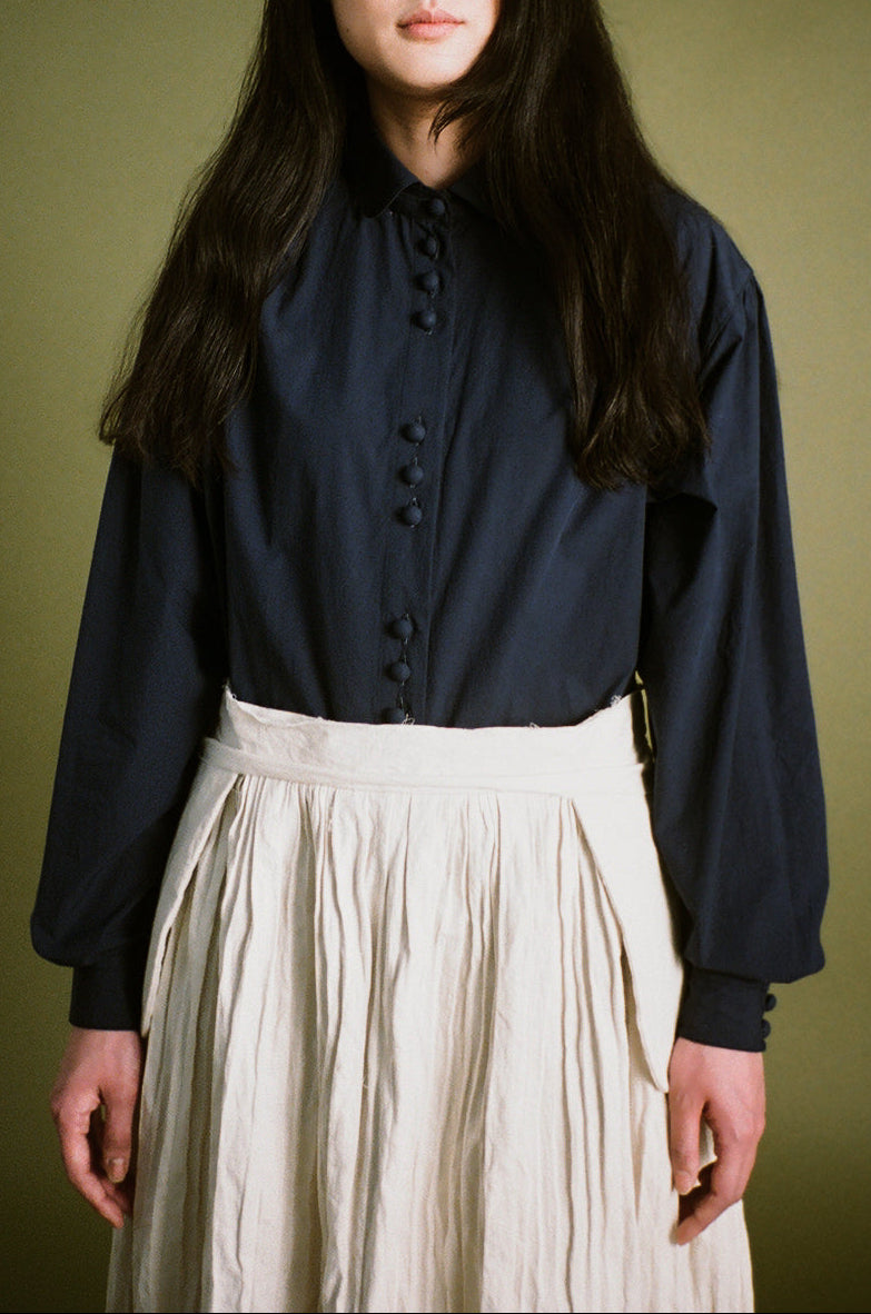 leah top - blue organic cotton