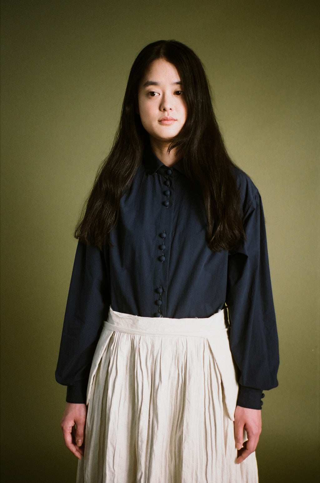 leah top - blue organic cotton