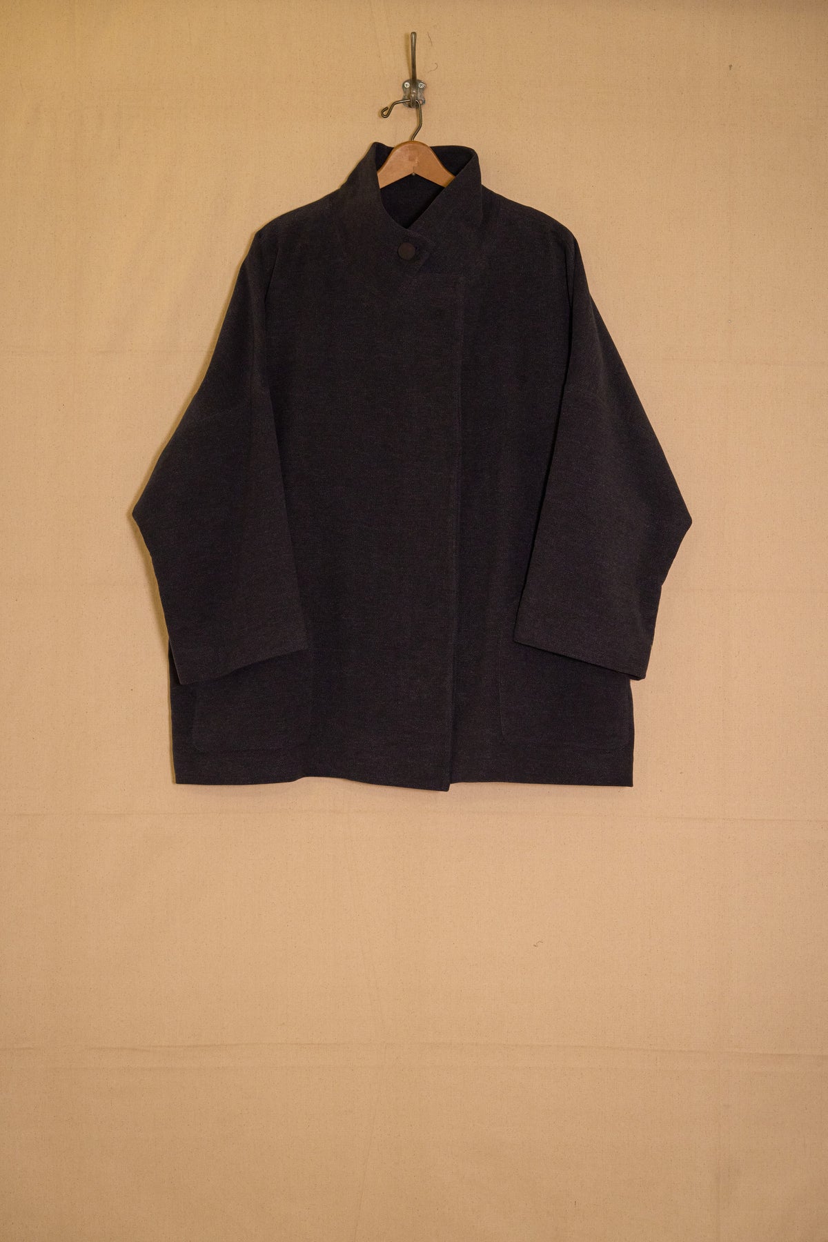 UNISECON Priya coat in blue front view