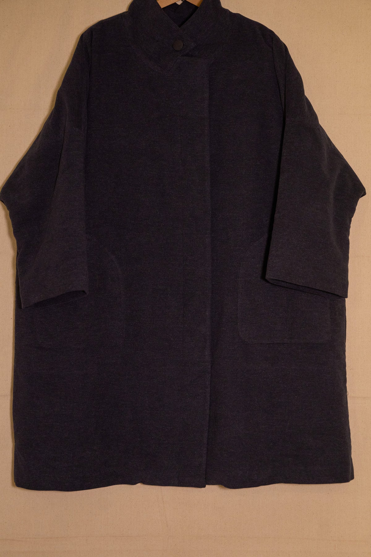 UNISECON Talia coat in blue detail view