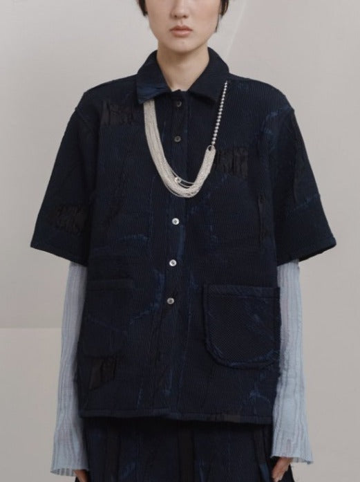 UNISECON AW21 Blue Textured Shirt
